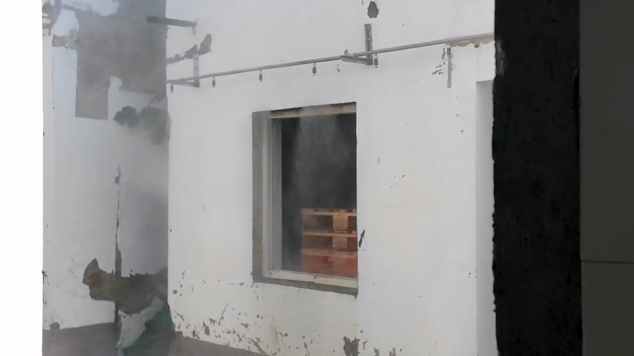 高压细水雾试验效果